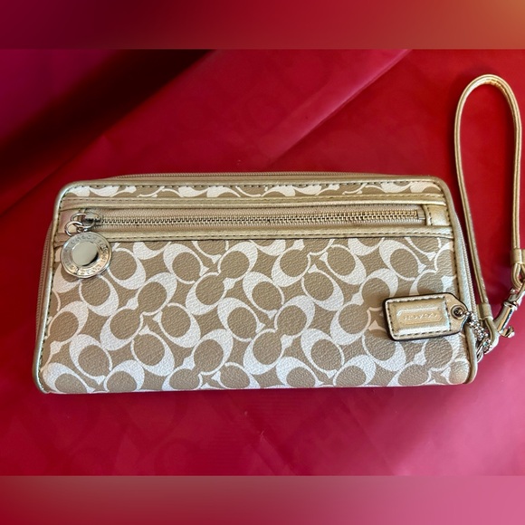 Coach Tan Signature Monogram Wallet - Picture 2 of 6